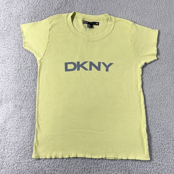 Dkny Tops - DKNY T-Shirt Women's M/L Avocado Green Logo Baby Tee Vintage 90s Made in USA NWT